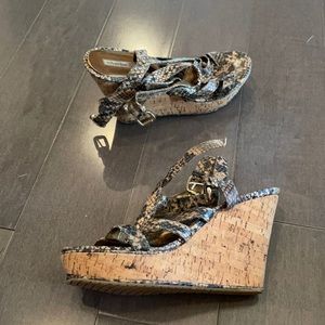 Charles David double strapped wedge sandals